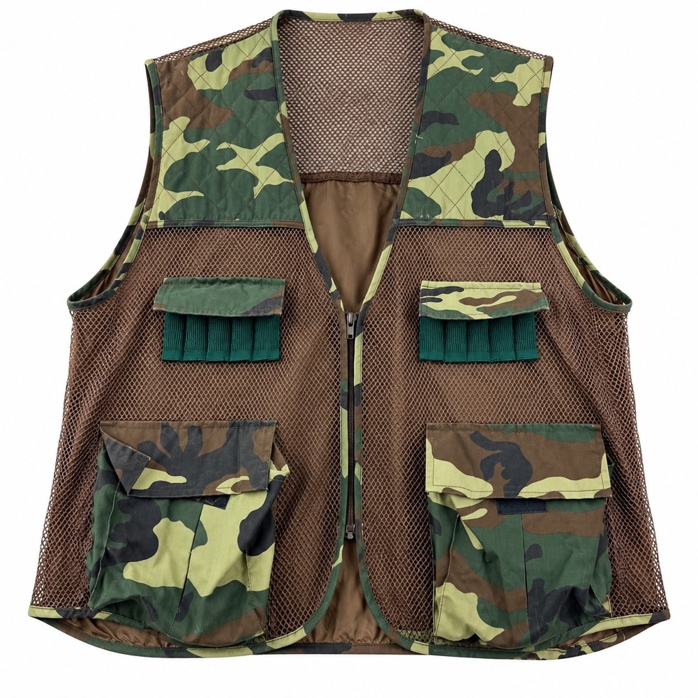 Northwest Territory Fishing Vest Mens XL Camo Gorpcore Mesh Utility Shell Loops